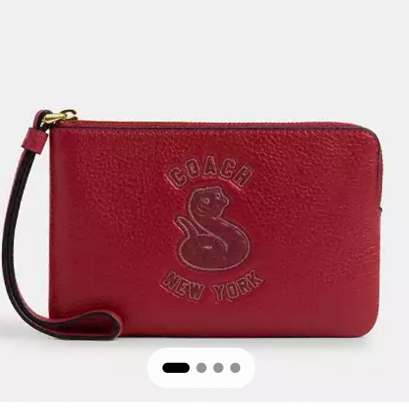 Coach New Year Corner Zip Wristlet With Snake Graphic - Picture 1 of 8